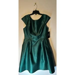 Alfred Sung Green Fit and Flare Cocktail Dress NWT SZ 14